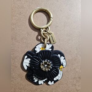 Coach - Black Floral Keychain/Bag Charm